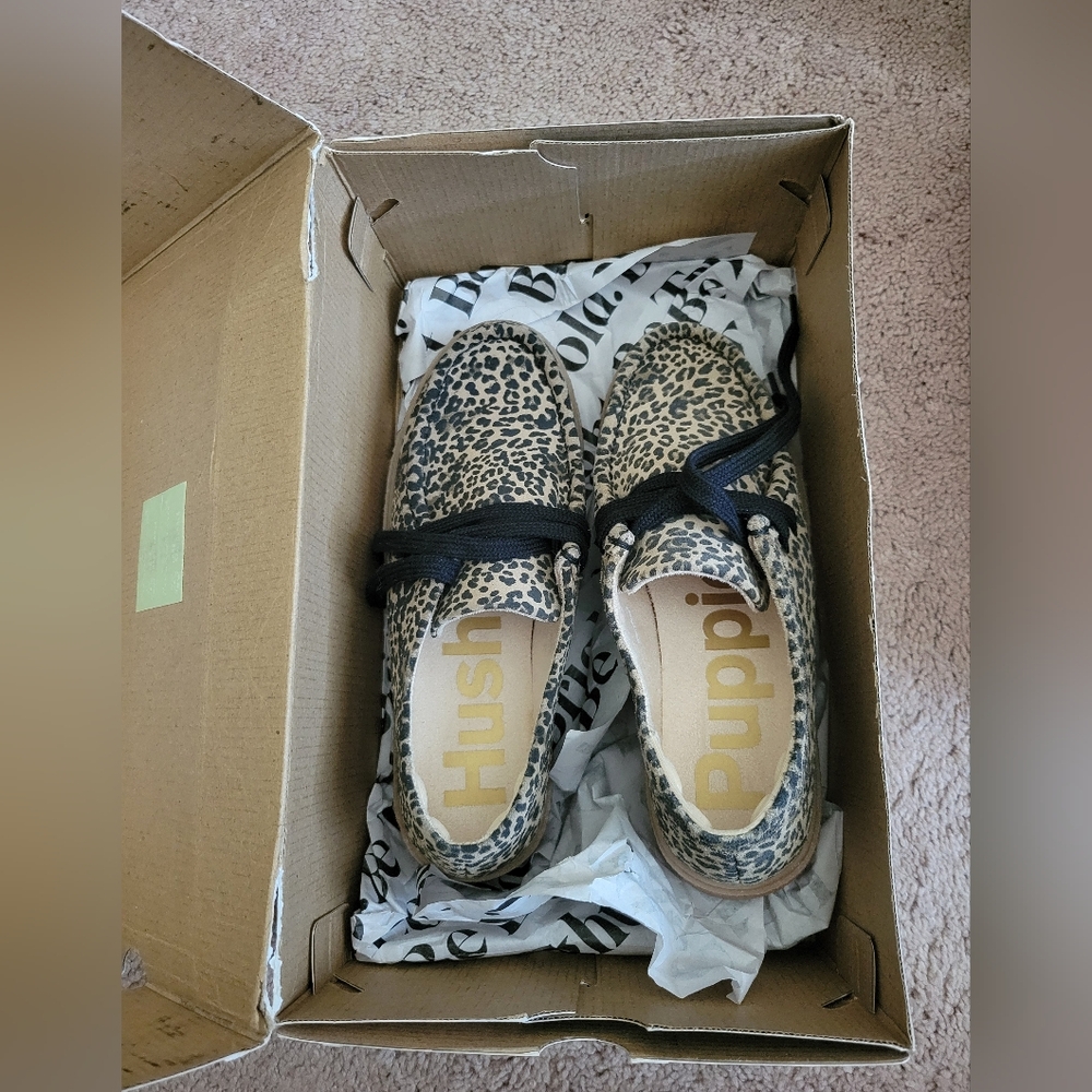 Hush Puppies Bridget Leopard Suede Sneakers – Size 7 (Women)